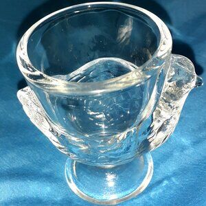 Vintage!! Luminarc of FRANCE Clear Crystal Footed Chicken Egg Cup - Holds Misc.